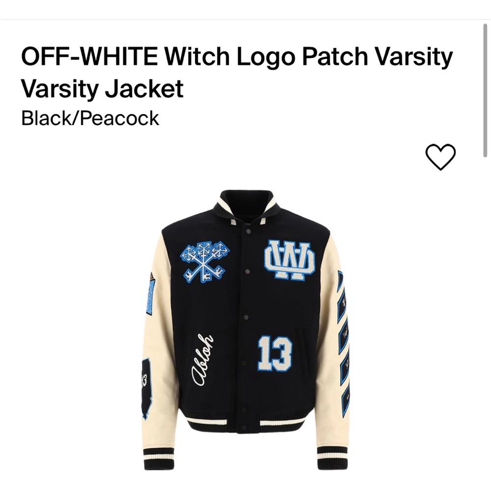 OFF-White witch Logo Patch varsity jacket